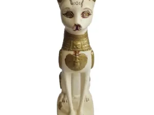 Golden White Bastet Statue 35cm