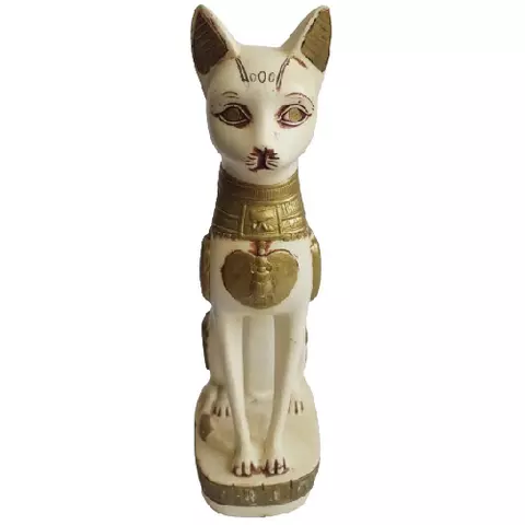 Golden White Bastet Statue 35cm