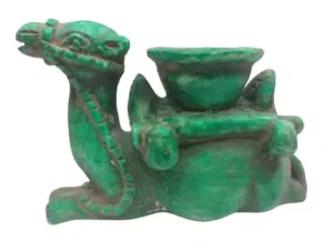 Green Camel Candle 16cm Decor