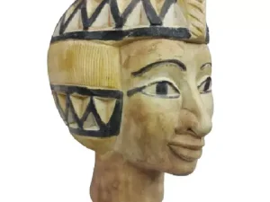 Queen Tiye Head Statue – 11 cm Handcrafted Ancient Egyptian Sculpture