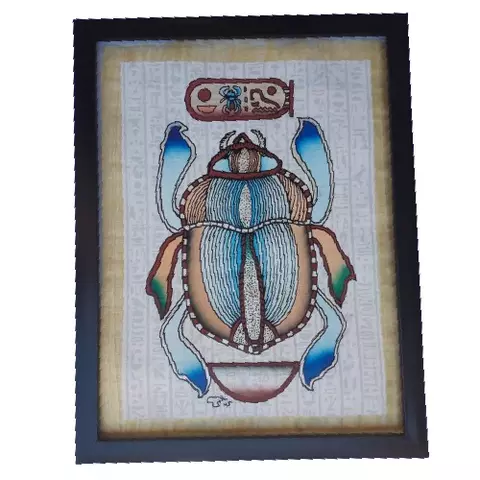 Kheper Scarab Papyrus Art 30×40cm
