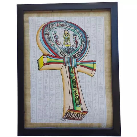 Ankh Life Symbol Papyrus Art 30×40cm