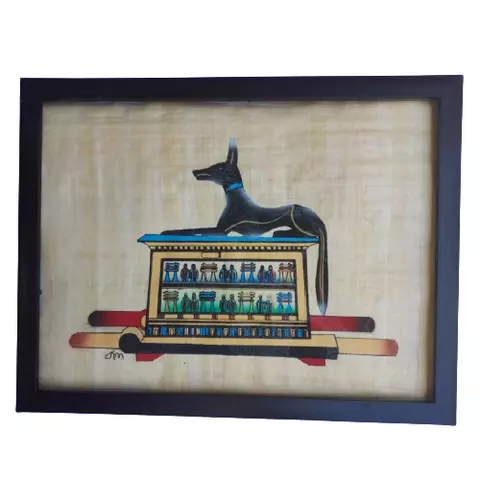 Anubis Egyptian Papyrus Art 30×40cm