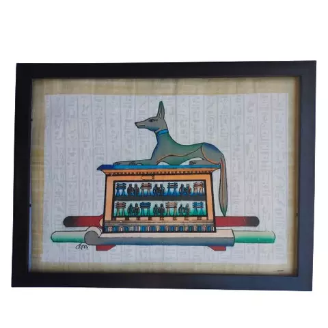Anubis Egyptian Papyrus Art 30×40cm