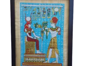 Hathor Offering Papyrus Art 30×40cm