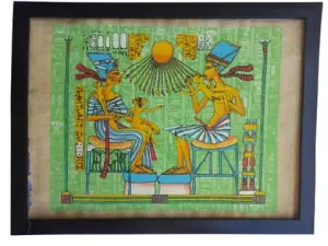Akhenaton Family Papyrus Art 30×40cm