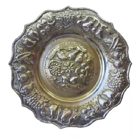Silver-Plated Brass Fruit Plate 40cm
