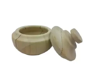 Fossilized Wood Pot 8cm Vintage