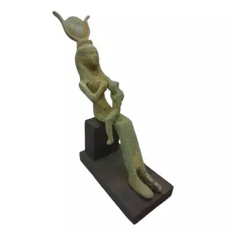 Isis Motherhood Brass Statue 15cm