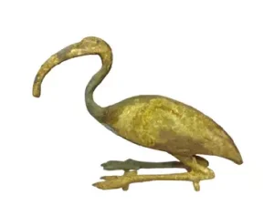 Vintage Brass Ibis Statue 21cm