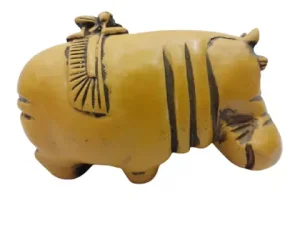 Brown Hippo Scarab Statue 15cm