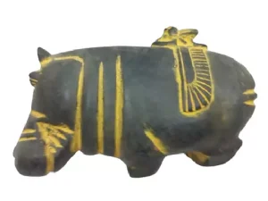 Black Hippo Scarab Statue 15cm