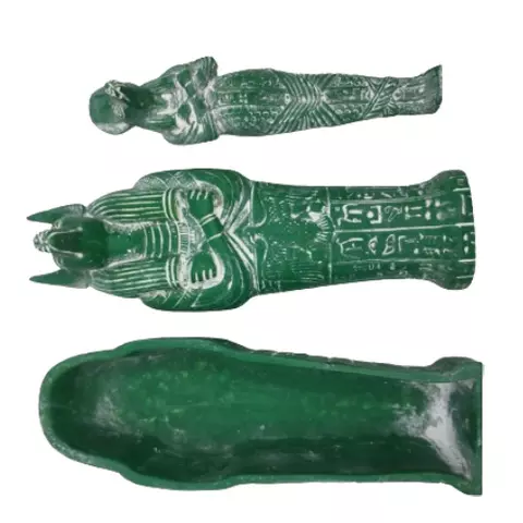 Green Anubis Coffin Statue 18cm