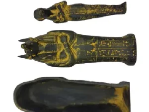 Brown Anubis Coffin Statue 18cm