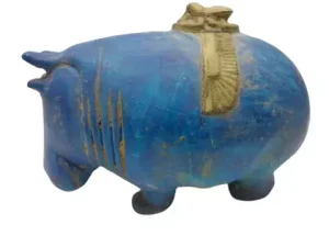 Blue Egyptian Hippo Statue 18cm