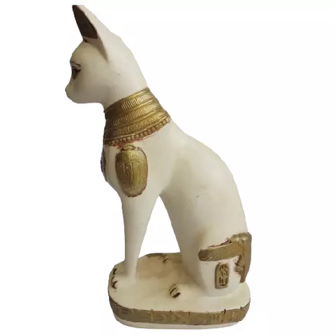 Golden White Bastet Statue 35cm
