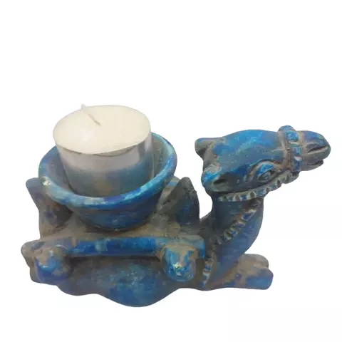 Blue Camel Candle 16cm Decor