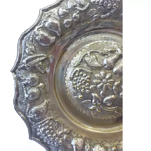 Silver-Plated Brass Fruit Plate 40cm