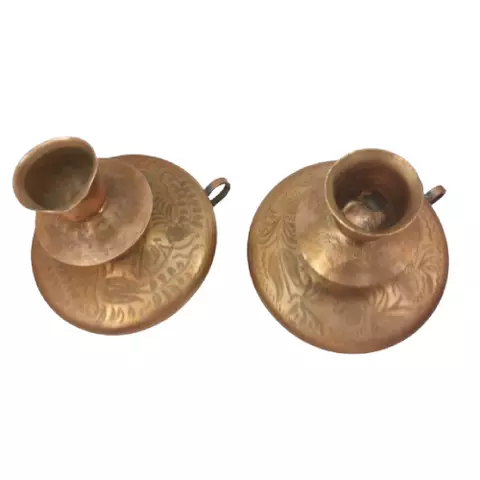 Vintage Copper Candle Holders 12cm