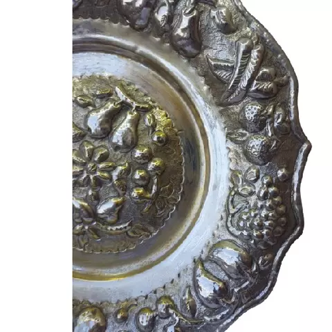 Silver-Plated Brass Fruit Plate 40cm