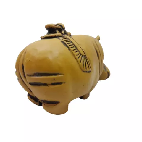 Brown Hippo Scarab Statue 15cm