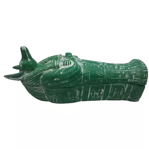 Green Anubis Coffin Statue 18cm