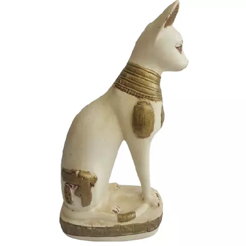 Golden White Bastet Statue 35cm