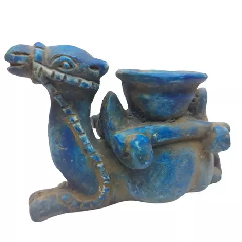 Blue Camel Candle 16cm Decor