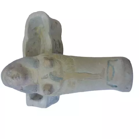 Royal Coffin Statue – 18 cm Handmade Egyptian Sandstone Sarcophagus | Vintage Pharaonic Decor