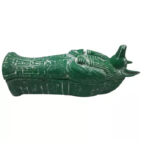 Green Anubis Coffin Statue 18cm