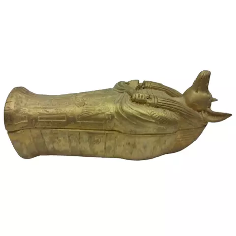 Golden Anubis Coffin Statue 18cm