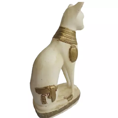 Golden White Bastet Statue 35cm