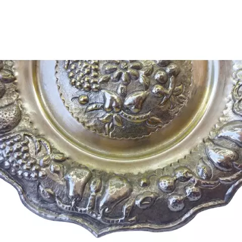 Silver-Plated Brass Fruit Plate 40cm