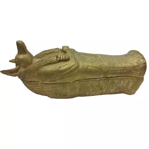 Golden Anubis Coffin Statue 18cm
