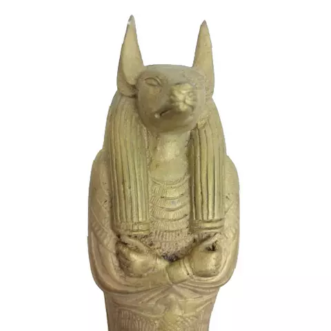 Golden Anubis Coffin Statue 18cm